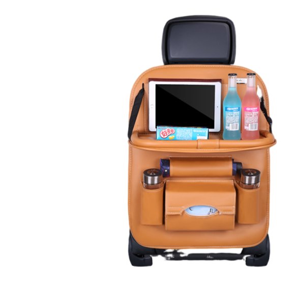 TopLLC Car Seat Storage Bag Hanging Bag Car Seat Children's Back Leather Storage Bag Folding Dining Table Decoration a Storage