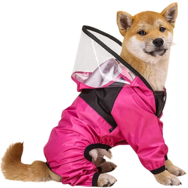 MesaSe Vêtements pour Animaux Chien Imperméable Quatre Saisons Manteau de Pluie Vêtements à Quatre Pattes Vêtements Imperméables en PU Transparent