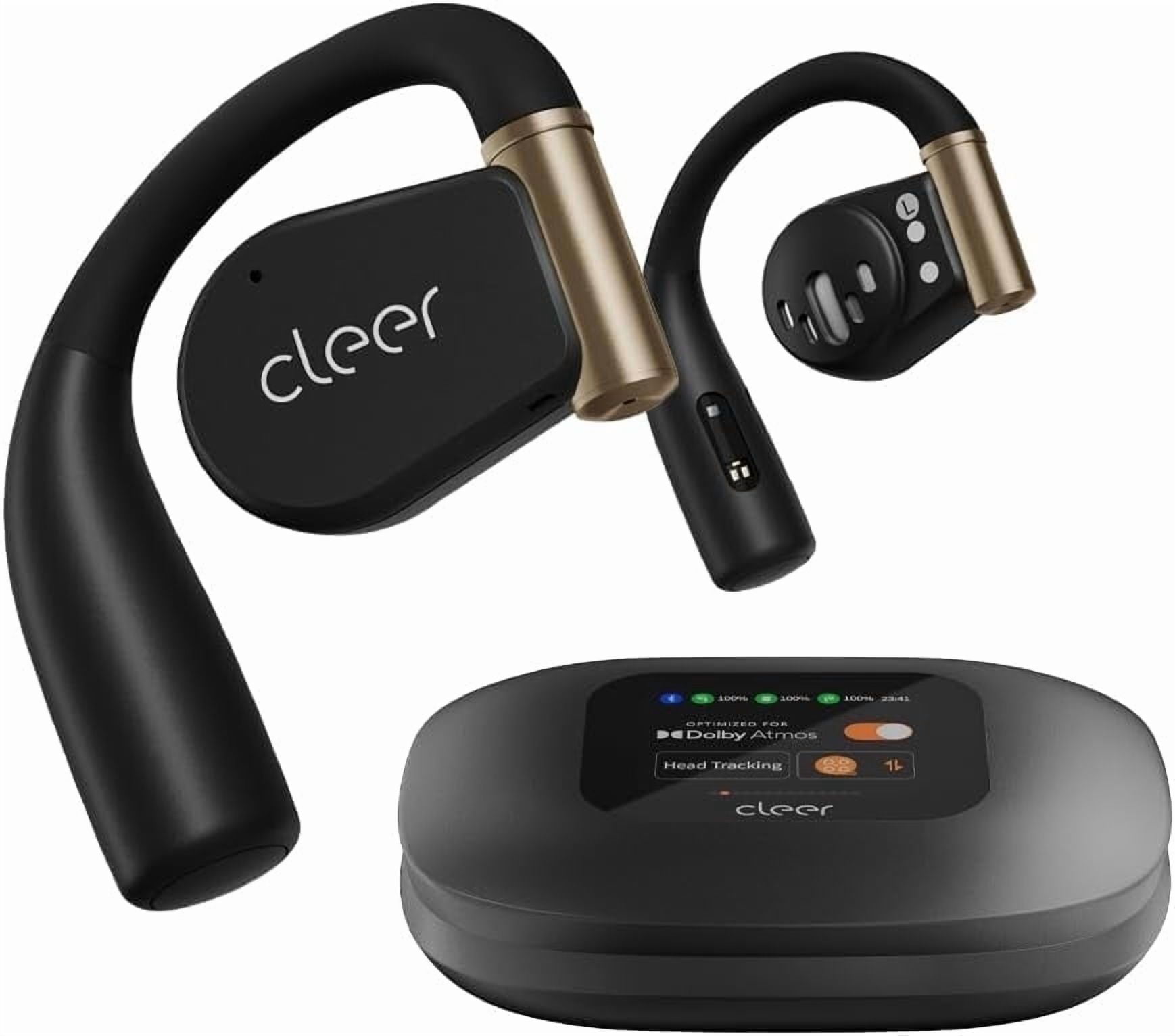 Cleer Arc3 Sports Pro Open Ear Headphones, Dolby Audio True Wireless,40Hr Battery, BT 5.4, IPX7, Heart Rate Monitoring, Smart Case, Comfort Fit, Black