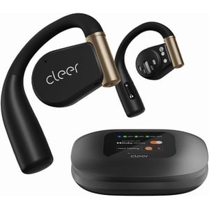 Cleer Arc3 Sports Pro Casques d'oreille ouverts, Dolby Audio True Wireless,40Hr Batterie, BT 5.4, IPX7, Surveillance de la fréquence cardiaque, boîtier intelligent, confort, noir