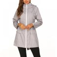 thumbnail image 1 of PRAETER Nouveau Imperméable Léger pour Femmes, Veste Imperméable à Capuche pour Randonnée en Plein Air, Longue Veste de Pluie Active, 1 of 4