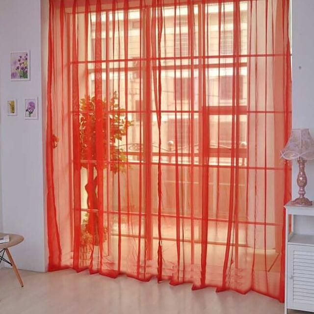 Panneau de Rideau Transparent pour Porte et Fenêtre, Foulard Drapée pour Maison Élégante