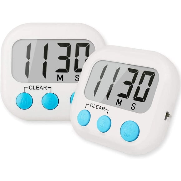 EcoNesxp White digital kitchen cooking timer 2-pack Digital kitchen cooking timer