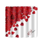 TIMIFIS Shower Curtain Valentine's Day Curtains Valentine's Day Shower Curtain Lights Bathtub with Odorless Curtains, Bathroom Three Piece Set,Including Hooks Shower Curtain Liner