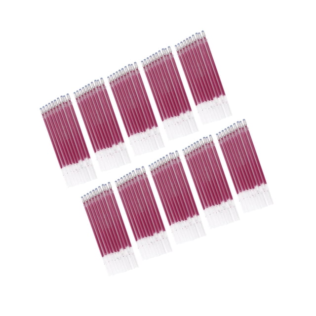100Pcs Heat Erasable Pen Refills Erase Pens Fabric Marking Pens Refills for Embroidery Rose Red