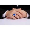 thumbnail image 2 of RYLOS Men's Rings 14K White Gold Ring With Diamonds and Blue Quartz Set in Designer Nugget Style Rings For Men Size 8, 2 of 8