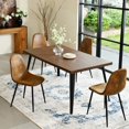 thumbnail image 1 of Homy Casa 63 inch Modern Dining Set, Dining Table with 4 Chairs, Beige Fabric, 1 of 10