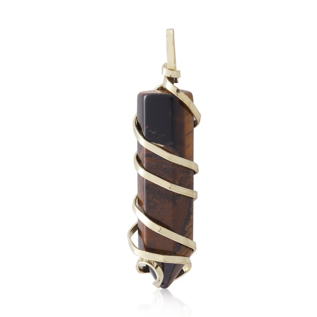 yingyy Wire Wrapped Charm Hanging Pendant Colorful Exquisite Crystal Crafting Necklace Keychains Earrings Accessories Brown 1Set