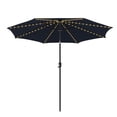 thumbnail image 1 of Costway Parasol de Marché pour Table de Patio de 10 Pi avec 112 DEL Solaires, Manivelle Inclinable, Extérieur, Bleu Marine, 1 of 10
