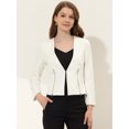 thumbnail image 2 of INSPIRE CHIC Blazer Court Sans Col à Fermeture Éclair pour Femme de Style Workwear TG Blanc, 2 of 6
