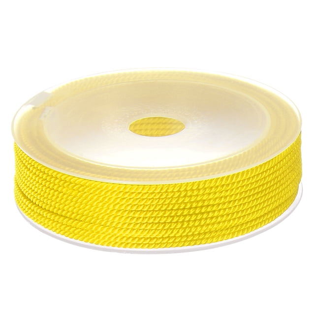 Unique Bargains Twisted Nylon Twine Thread Beading Cord 2mm 13M/43 Feet Extra Strong Braided Nylon String, Yellow