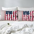 thumbnail image 4 of Housse de Couette Rouge Blanc Étoiles et Rayures Grand Lit, Ensemble de Literie Bâton de Baseball Garçons Européen Sport Joueur Terrain Housse de Couette, Ballon de Softball Jeux Compétitifs Travail d'Équipe Déco de Chambre, 4 of 5