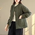 thumbnail image 3 of Fall/Winter Saving! srobpty Women's Long Sleeve Puffer Jacket, Versatile Casual Thicker Jacket Green, M, 3 of 4