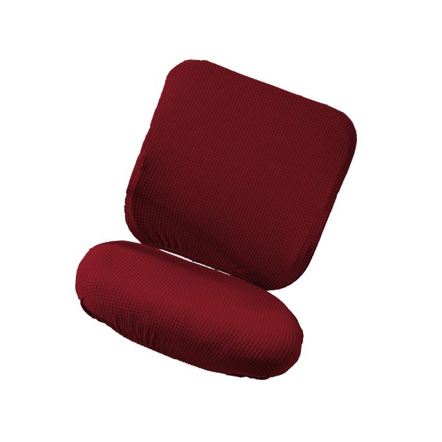 Baohd Computer Chair Cover Swivel Chair Cover Rotating for Chair Wine Red Backrest + Cushion Cover 1Set
