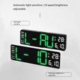 thumbnail image 4 of Wweixi Wall-mounted Dual Alarms LED Clocks Large Digital Display For Home Or Office Easy To Install black green, 4 of 6