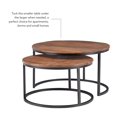thumbnail image 4 of Pemberly Row Modern Mango Wood and Metal Nesting Coffee Tables in Black/Brown, 4 of 15