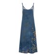 thumbnail image 4 of Ovzne Robes d'Été pour Femmes Robe Robes d'Été pour Femmes Imprimé Sans Manches Col Rond Robe Décontractée Longues Robes Robe de Printemps Imprimée Liquidation, 4 of 5