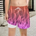 thumbnail image 2 of Maillot de Bain Garçon Uni avec Doublure de Compression Short de Bain Extensible Rose 5T/5 A-6 A, 2 of 4