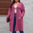 thumbnail image 2 of FAIWAD Women Long Cardigan Sweaters with Pocket Long Sleeve Ribbed Knit Open Front Coat, 2 of 7