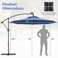 thumbnail image 3 of Gymax 10Ft Offset Hanging Umbrella Patio Outdoor w/ 32 Solar LED Lights Blue, 3 of 9