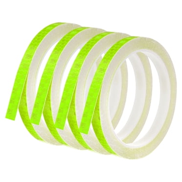 Unique Bargains 0.3' x 26 FT Reflective Tape High Viscosity Adhesive Tape Waterproof Warning Roll Reflective Strip 4 Pcs Yellow