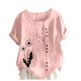 thumbnail image 2 of HWRETIE T-Shirt Imprimé pour Femme Col Rond Manches Courtes Ample Décontracté Blouse d'Été Hauts, 2 of 3