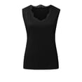 thumbnail image 4 of Pompotops Mode Femmes Décontracté Uni Manches Courtes Col en V Dentelle Gilet Blouse Hauts, 4 of 4