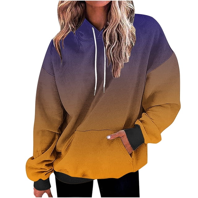 Besolor Oversized Sweatshirt for Women Fall Plus Size Long Sleeve Gradient Color Hoodies Baggy Clothes for Ladies