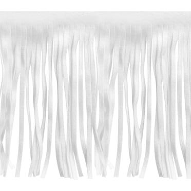 Uxcell Franges en Cuir PU, Garniture en Suède de Cuir, Franges à Pampilles Bricolage pour Couture et Décoration, Abat-Jours, Blanc, 4 Pouces