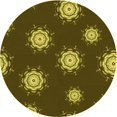 thumbnail image 1 of Ahgly Tapis Rond Lavable en Machine Intérieur Transitionnel Marron, 5 Pieds Rond, 1 of 7
