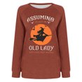 thumbnail image 4 of Rbaofujie Chandails pour Femmes Automne Femmes Décontracté Manches Longues Col Rond Hauts Blouse Ample Imprimé Graphique Chandail Brun Chandail à Capuchon pour Filles, 4 of 4