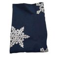 thumbnail image 1 of Christmas Hemp Cotton Table Cloth Snowflake Tea-cloth for Home Restaurant (Blue 90x90), 1 of 8