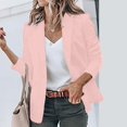 thumbnail image 2 of Ladies Fashion Casual Color Long Sleeve Lapel Suit Style Small Jacket, 2 of 6