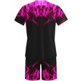 thumbnail image 3 of Men Print Short Sleeves Casual Beach Short Sleeve Round-Neck Blouses & Sets, 3 of 5