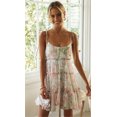thumbnail image 1 of Robe Camisole Rayée de Maternité pour Femmes à Bretelles Spaghetti, Boutonnée, 1 of 4
