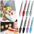 thumbnail image 3 of PVCS Premium Stainless Steel Locking Kitchen Tongs with Silicon Tips, 9 inch (Black) Heat Resistant Up To 480°F, 3 of 9
