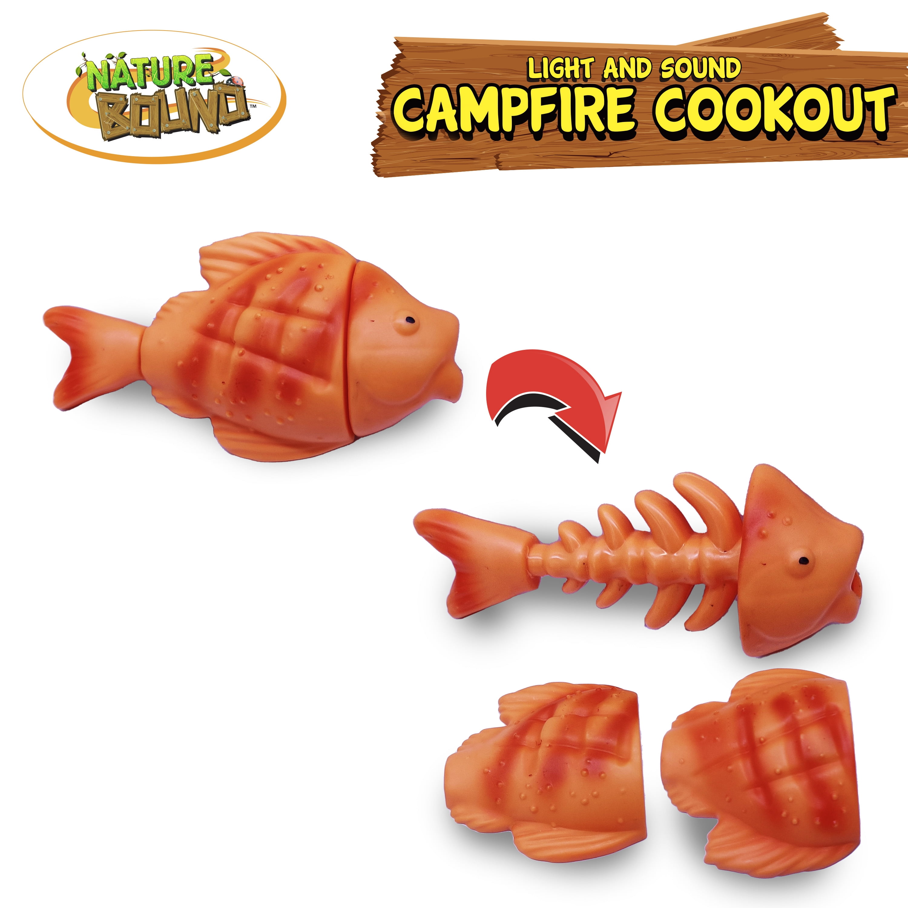 Nature Bound – Ensemble de camping pour enfants avec feu de camp lumineux – Coffret de jeu avec lumières pour aventures intérieures et extérieures – S’mores factices, lanterne et accessoires