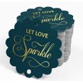 thumbnail image 4 of Inkdotpot 50 Pack Let Love Sparkle Wedding Favor Paper Tags Craft Real Gold Foil Hang Tags, 4 of 6