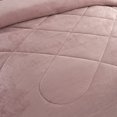 thumbnail image 4 of Jin Mai Lan Solid Woodrose Sherpa Fluffy Reversible Washable Bed Blankets, Full Queen, Pink, 3-Pieces, 4 of 5