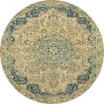 thumbnail image 1 of Ahgly Company Tapis d'Intérieur Ronds Abstraits Vert Foncé Tapis de Zone Abstraits, 5 Pieds Rond, 1 of 6