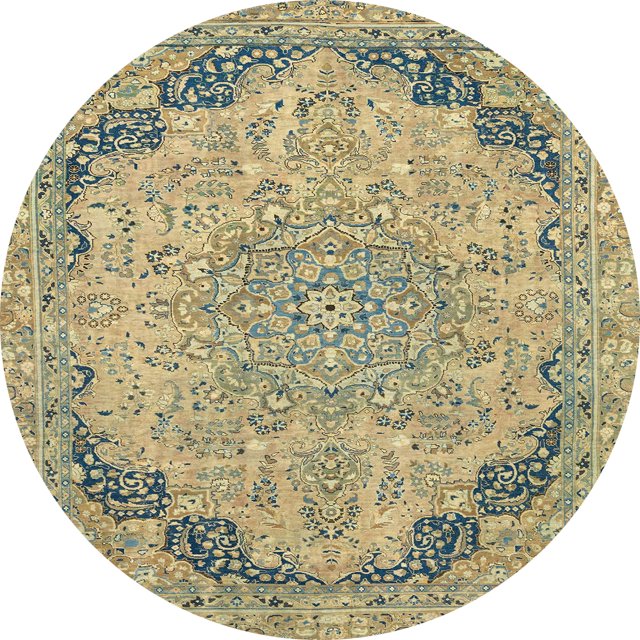 Ahgly Company Tapis d'Intérieur Ronds Abstraits Vert Foncé Tapis de Zone Abstraits, 5 Pieds Rond