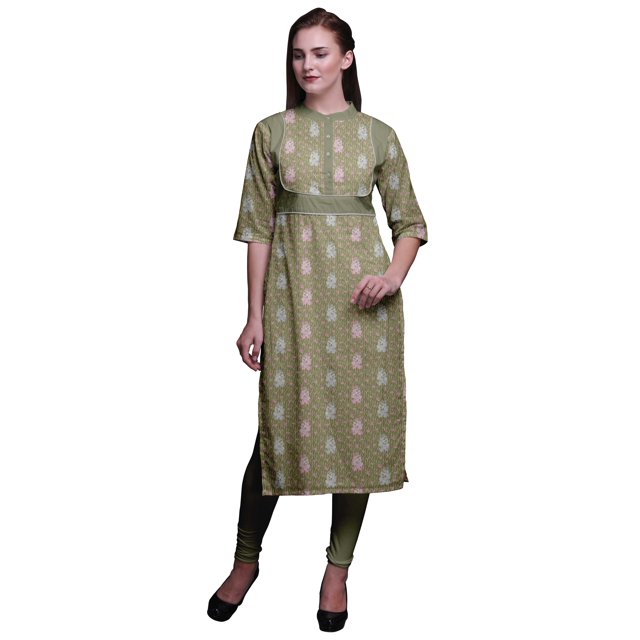 Bimba Kurta Santoon en Viscose Tunique d'Été Imprimée Kurtis Droite pour Femmes