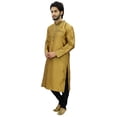 thumbnail image 4 of Atasi Kurta Pyjama Long Dupion pour Homme de Designer Ethnique Indien Or - TTTG, 4 of 6