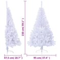 thumbnail image 4 of vidaXL Artificial Half Christmas Tree with Stand White 150 cm PVC, 4 of 5