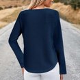 thumbnail image 4 of T-shirts pour Femmes en Liquidation Tuniques Tricotées pour Femmes Hauts de Printemps Manches Longues Chemises Dentelle Crochet Col Rond Blouse Tenues Décontractées Mode 2025 Chandail Surdimensionné Nouveau Marine G, 4 of 7