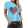 thumbnail image 1 of Birdeem T-Shirt pour Femmes d'Été Décontracté Ample Imprimé Fête de l'Indépendance à Col Rond à Manches Courtes, 1 of 5