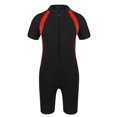 thumbnail image 2 of Aislor Kids Big Girls Zippered Swimsuit Swimwear Bathing Suit Rash Guard Shorty Sun Protection Wetsuit Black 10, 2 of 7