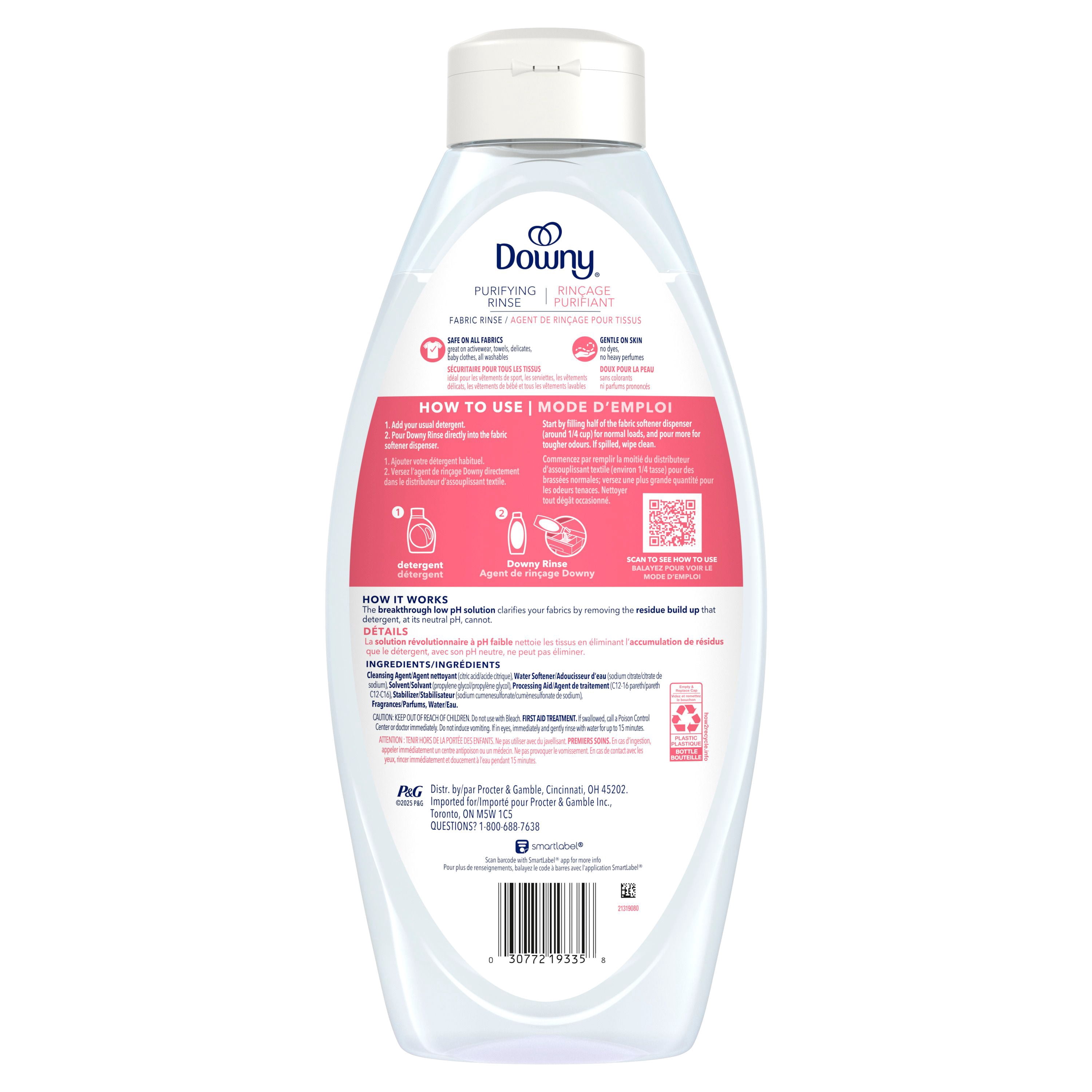 Downy Fabric Rinse Laundry Odour Remover, Spring Breeze Scent, Fabric Softener and Laundry Odour Removal Rinse 1.43L