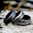 thumbnail image 2 of kurtrusly Unique Vintage Steel Ring Suitable For All Genders Gifts For Friends Metal Ring For Men Vintage Rings All black 11 1Set, 2 of 6