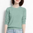 thumbnail image 4 of Yuyuzo Long Sleeve Shirts for Women Crewneck Ribbed Knit Sweater Tops Solid Color Loose Pullover, 4 of 5